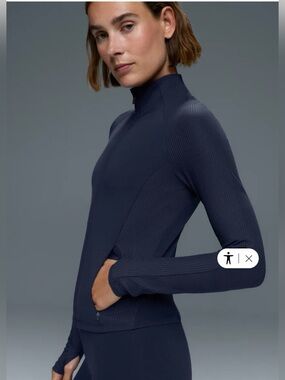 Oysho Navy Light warm rib technical jacket Size M